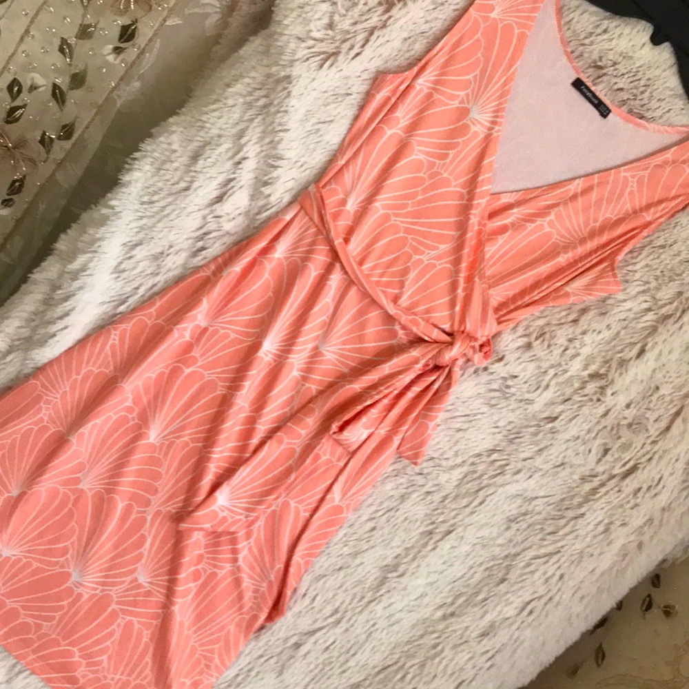 PattyBoutik Faux Wrap Sleeveless Dress